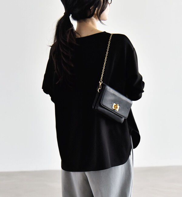 quaranciel「《予約》quaranciel:〈洗濯機可能〉カットジョーゼット ラウンドヘム ルーズ プルオーバー」|Tシャツ・カットソー|