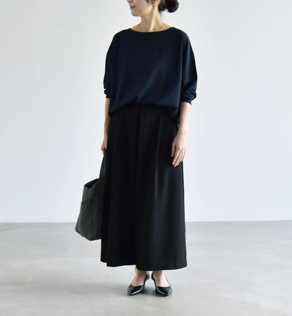 quaranciel「《予約》quaranciel:〈洗濯機可能〉カットジョーゼット ラウンドヘム ルーズ プルオーバー」|Tシャツ・カットソー|