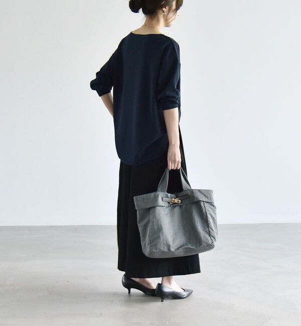 quaranciel「《予約》quaranciel:〈洗濯機可能〉カットジョーゼット ラウンドヘム ルーズ プルオーバー」|Tシャツ・カットソー|