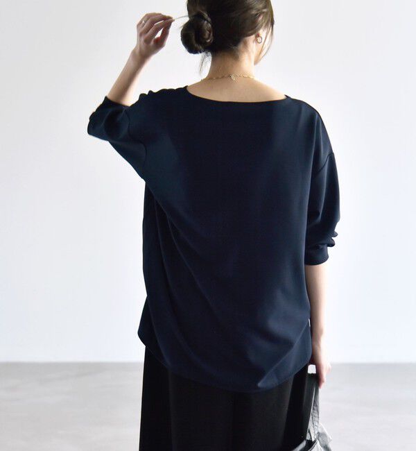 quaranciel「《予約》quaranciel:〈洗濯機可能〉カットジョーゼット ラウンドヘム ルーズ プルオーバー」|Tシャツ・カットソー|