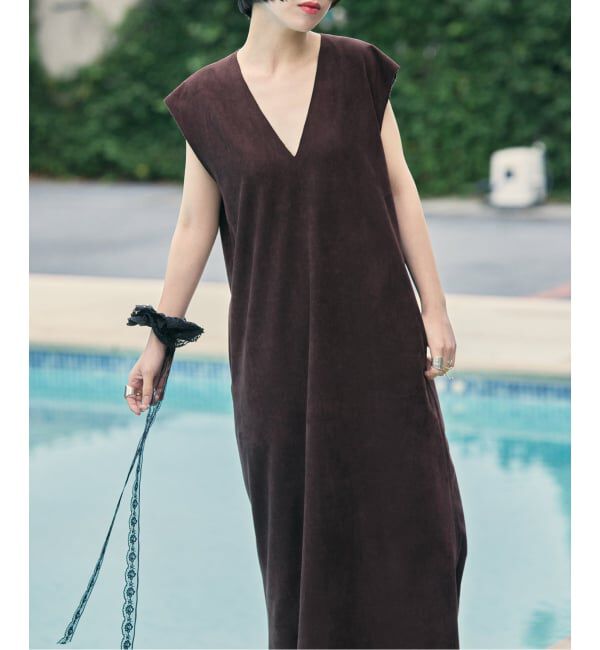  「FAUX SUEDE I-LINE DRESS：ワンピース」|ワンピース|