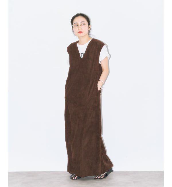  「FAUX SUEDE I-LINE DRESS：ワンピース」|ワンピース|