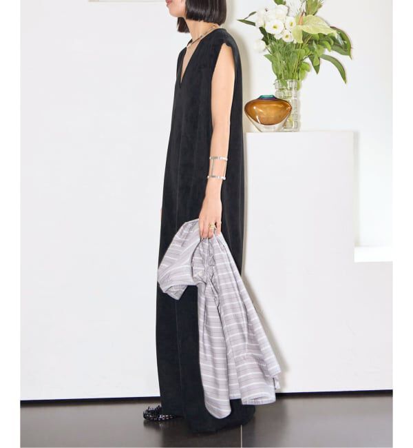  「FAUX SUEDE I-LINE DRESS：ワンピース」|ワンピース|