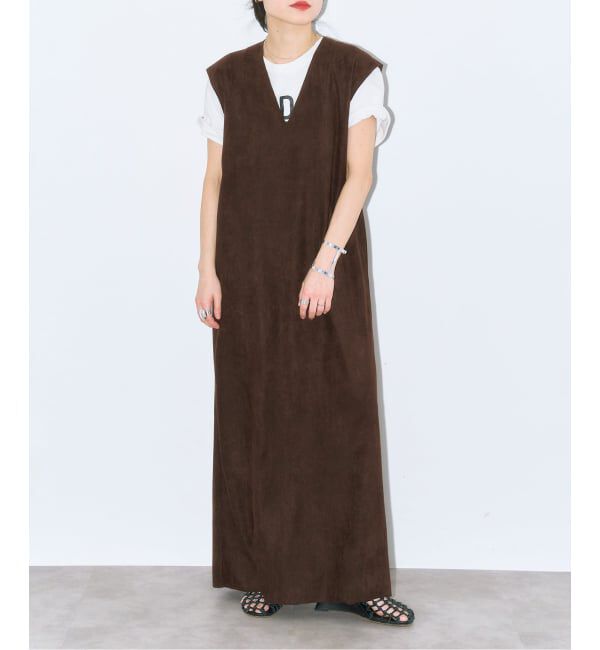  「FAUX SUEDE I-LINE DRESS：ワンピース」|ワンピース|