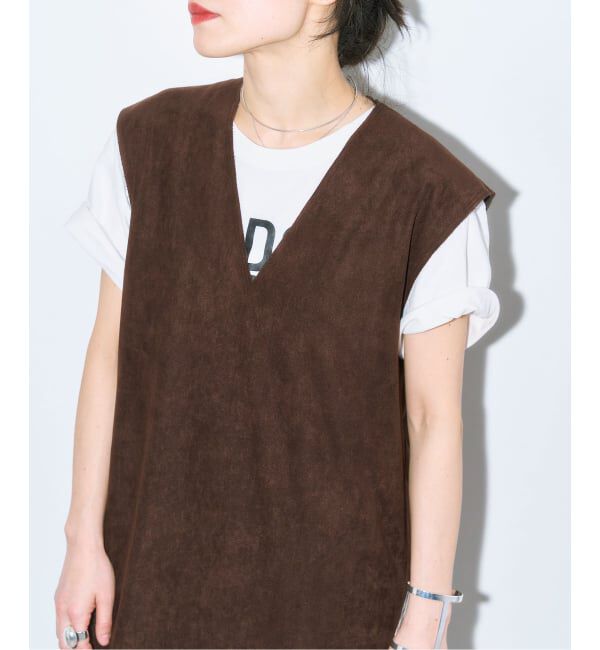  「FAUX SUEDE I-LINE DRESS：ワンピース」|ワンピース|