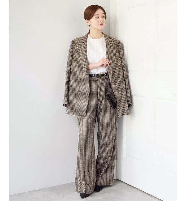 IENA「《予約》COUTURE D'ADAM/クチュールドアダム 別注 Shepherd Check Wide PT  26AW-078」|スラックス|