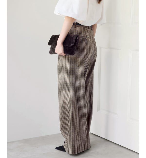 IENA「《予約》COUTURE D'ADAM/クチュールドアダム 別注 Shepherd Check Wide PT  26AW-078」|スラックス|