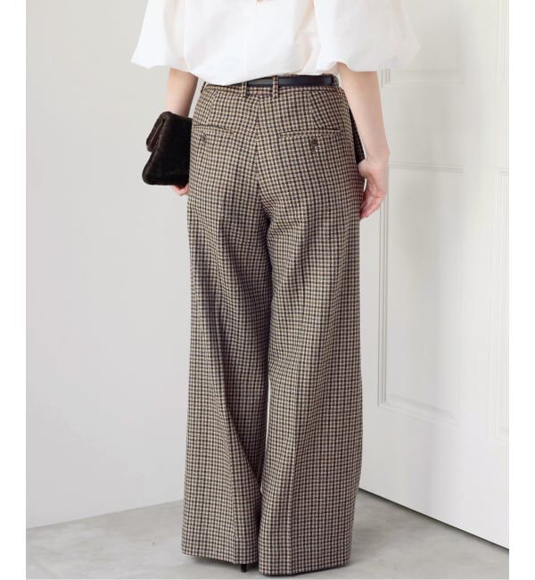 IENA「《予約》COUTURE D'ADAM/クチュールドアダム 別注 Shepherd Check Wide PT  26AW-078」|スラックス|