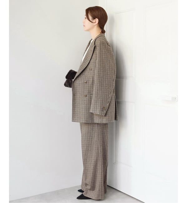 IENA「《予約》COUTURE D'ADAM/クチュールドアダム 別注 Shepherd Check Wide PT  26AW-078」|スラックス|