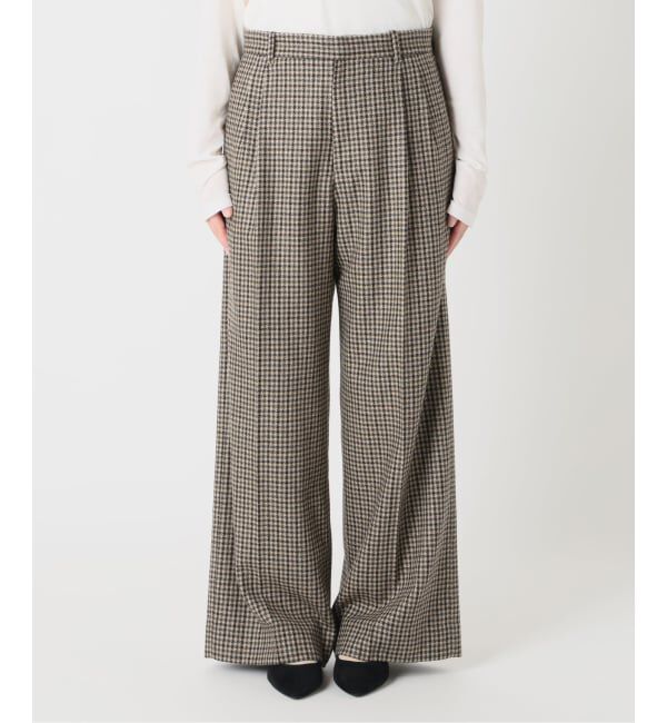 IENA「《予約》COUTURE D'ADAM/クチュールドアダム 別注 Shepherd Check Wide PT  26AW-078」|スラックス|
