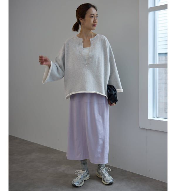 SLOBE IENA「《新色あり/追加予約》裏毛スキッパープルオーバー」|スウェット・ジャージ|
