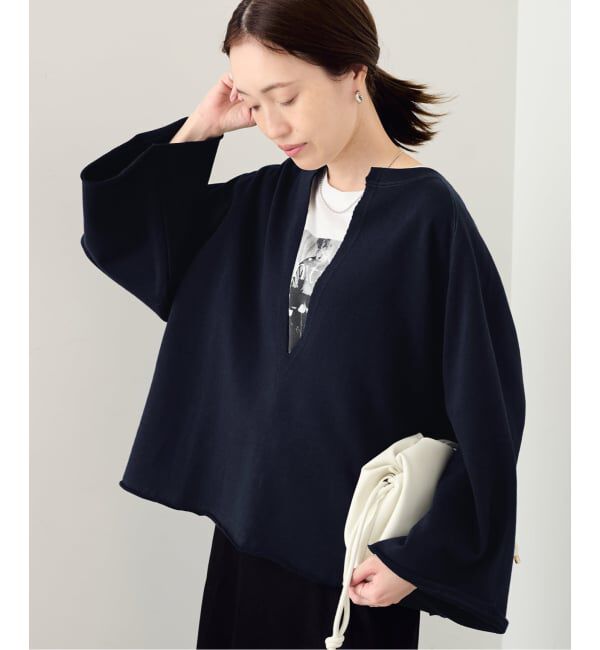 SLOBE IENA「《新色あり/追加予約》裏毛スキッパープルオーバー」|スウェット・ジャージ|