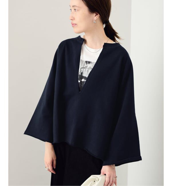SLOBE IENA「《新色あり/追加予約》裏毛スキッパープルオーバー」|スウェット・ジャージ|