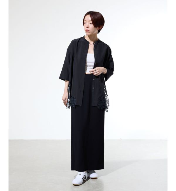 IENA「《追加2予約/接触冷感/防シワ》ストレッチジョーゼット Iラインスカート」|スカート|
