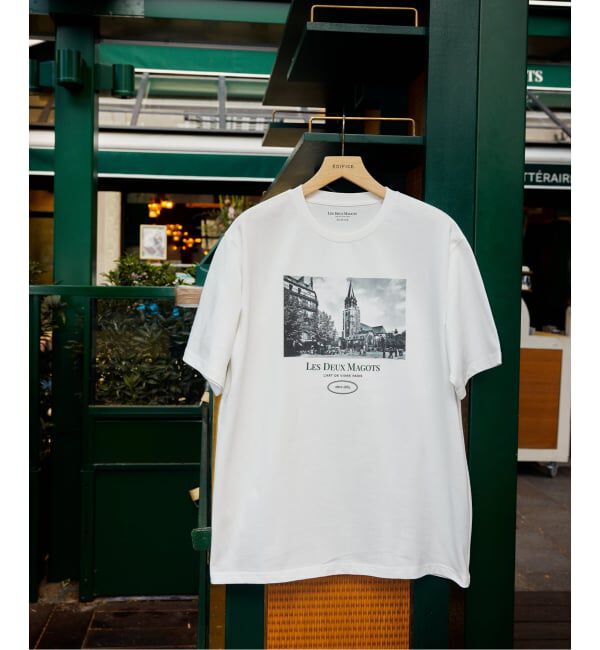 EDIFICE「LES DEUX MAGOTS (ドゥマゴ)  フォトTシャツ」|Tシャツ・カットソー|ホワイト