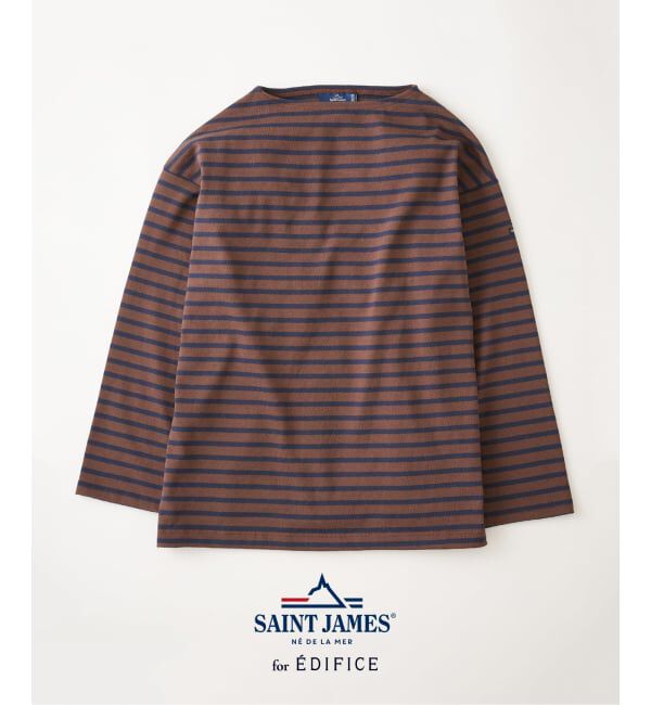 EDIFICE「《予約》SAINT JAMES for EDIFICE 別注 ウエッソン ルーズ ボーダー」|Tシャツ・カットソー|ブラウン
