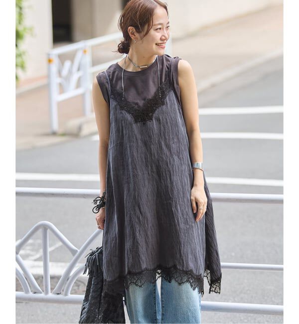 JOURNAL STANDARD「《追加4》フィブリルリヨセルキャミワンピース」|ワンピース|ネイビー