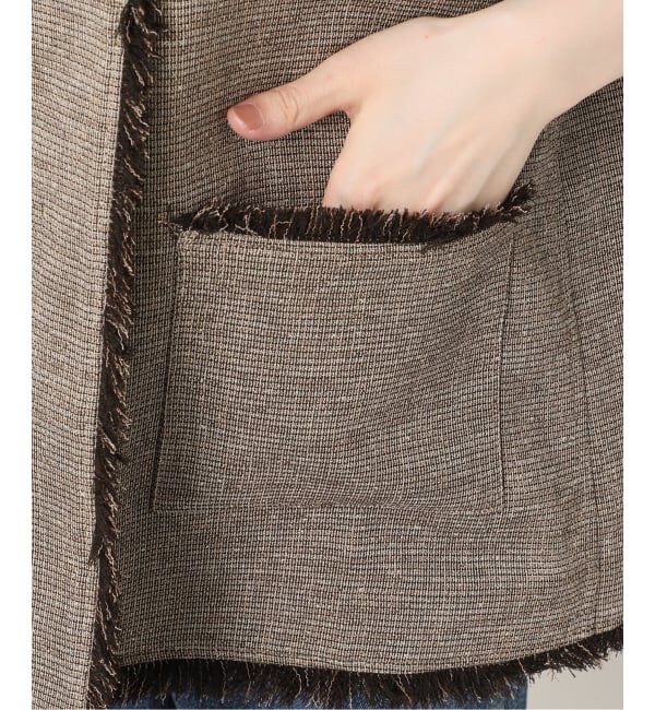 journal standard L'essage「TWEEDY MESH ショートスリーブジャケット」|ノーカラージャケット|