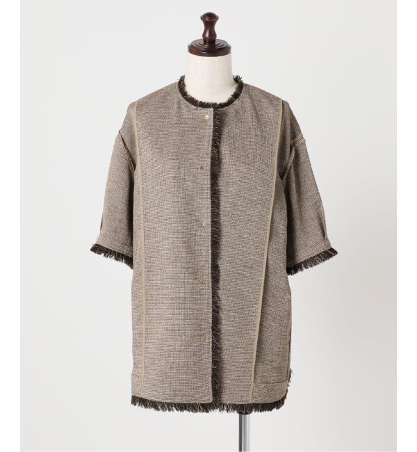 journal standard L'essage「TWEEDY MESH ショートスリーブジャケット」|ノーカラージャケット|