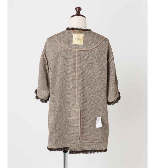 journal standard L'essage「TWEEDY MESH ショートスリーブジャケット」|ノーカラージャケット|