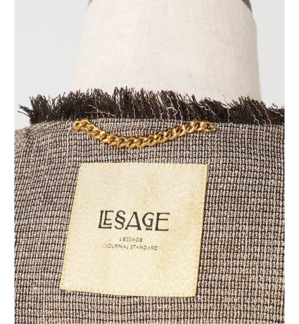 journal standard L'essage「TWEEDY MESH ショートスリーブジャケット」|ノーカラージャケット|