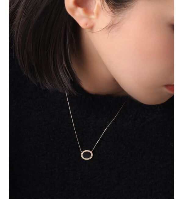 Lilas by Spick&Span「オーバルオニキスフラットネックレス K10」|ネックレス|