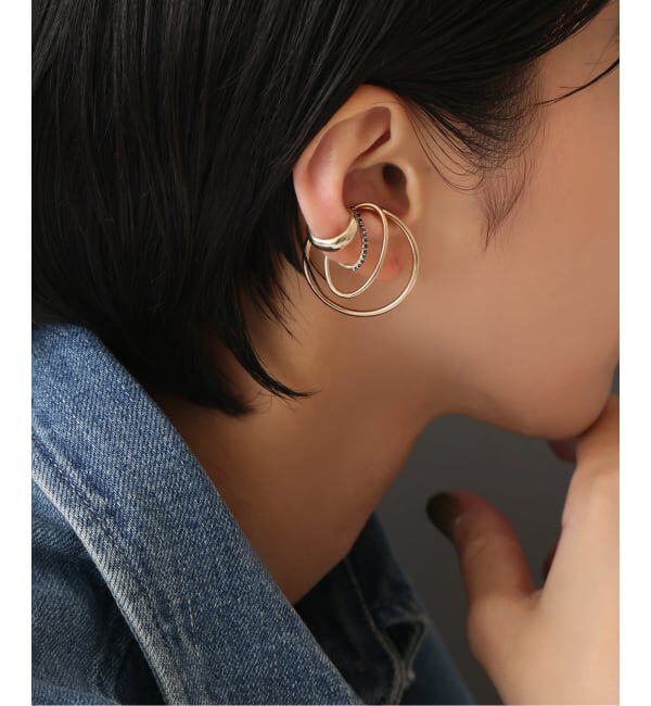 Lilas by Spick&Span「オーバルパイプイヤーカフ K10（片耳）」|イヤーカフ|