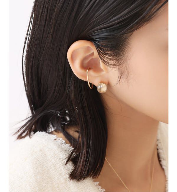 Lilas by Spick&Span「オーバルパイプイヤーカフ K10（片耳）」|イヤーカフ|