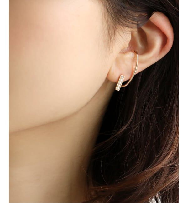 Lilas by Spick&Span「オーバルパイプイヤーカフ K10（片耳）」|イヤーカフ|