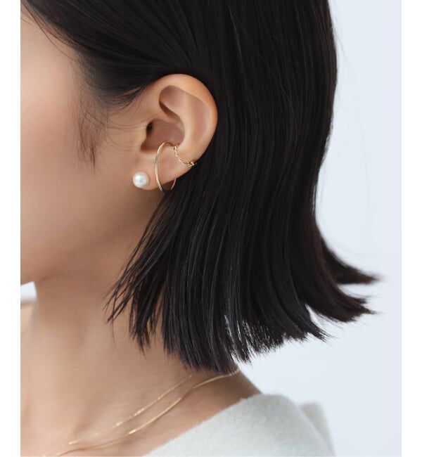 Lilas by Spick&Span「オーバルパイプイヤーカフ K10（片耳）」|イヤーカフ|
