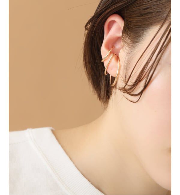 Lilas by Spick&Span「オーバルパイプイヤーカフ K10（片耳）」|イヤーカフ|