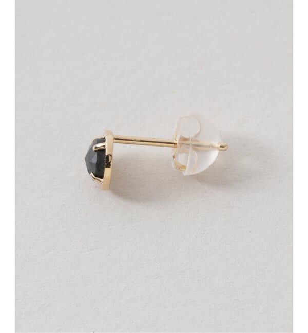 Lilas by Spick&Span「ブラックダイヤローズカットピアス K10（両耳）」|ピアス|