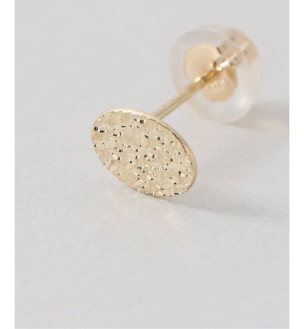 Lilas by Spick&Span「テクスチャーオーバルモチーフピアス K10（両耳）」|ピアス|