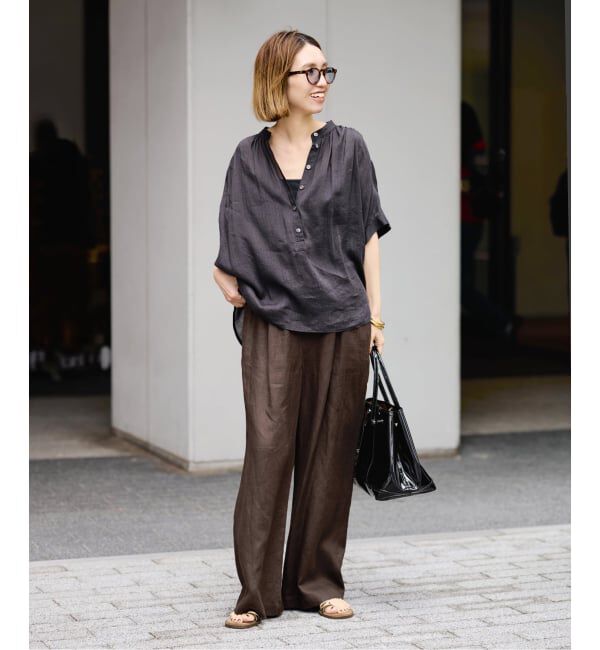 FRAMeWORK「LINEN EASY パンツ」|スラックス|