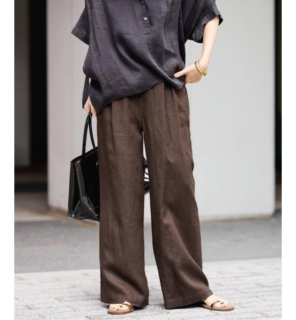 FRAMeWORK「LINEN EASY パンツ」|スラックス|