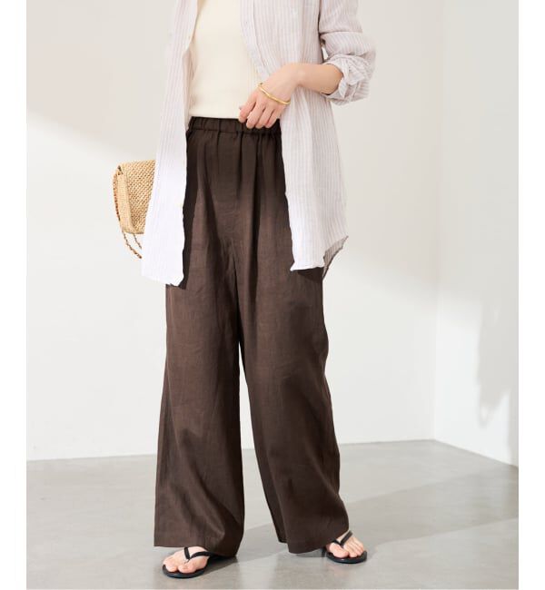 FRAMeWORK「LINEN EASY パンツ」|スラックス|