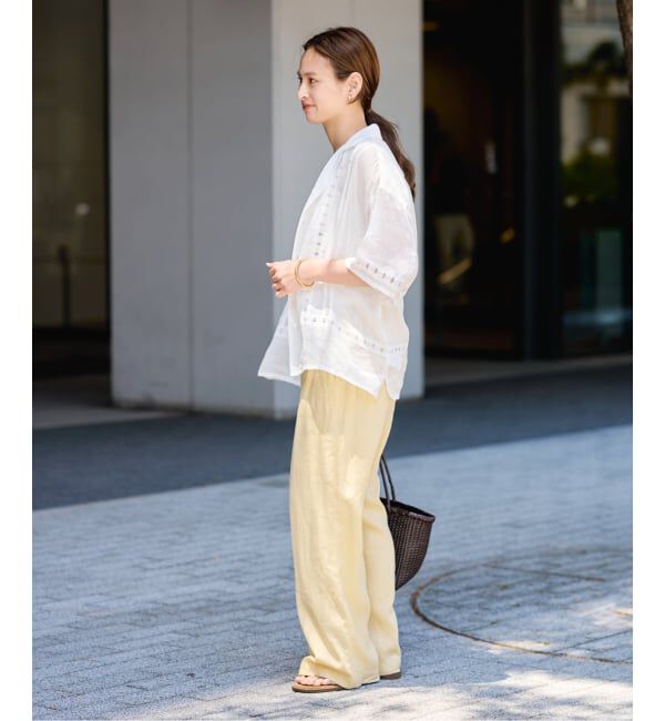 FRAMeWORK「LINEN EASY パンツ」|スラックス|