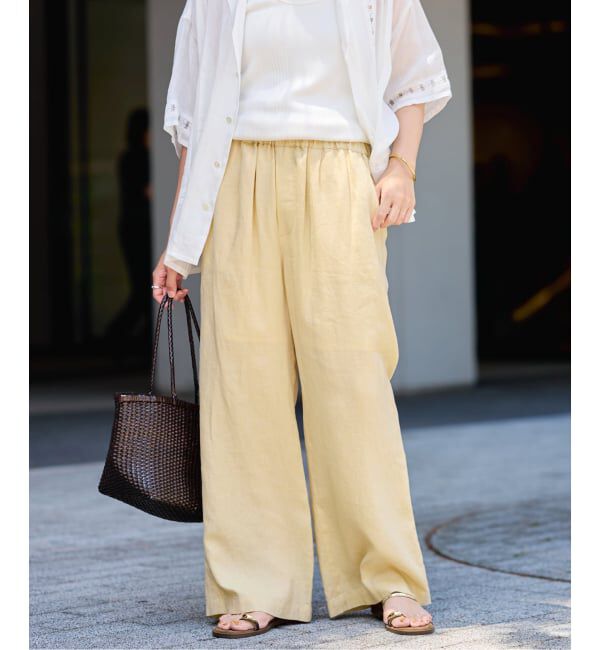 FRAMeWORK「LINEN EASY パンツ」|スラックス|