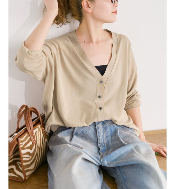 Spick and Span「《一部WEB限定 / 追加》ICE FINE Vネックカーディガン」|カーディガン|