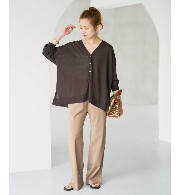 Spick and Span「《一部WEB限定 / 追加》ICE FINE Vネックカーディガン」|カーディガン|