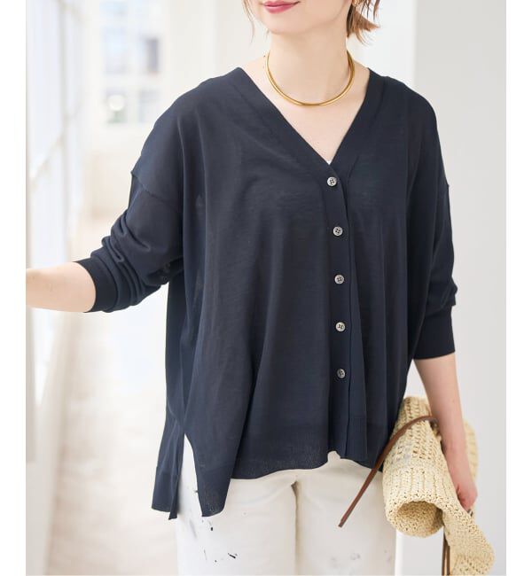 Spick and Span「《一部WEB限定 / 追加》ICE FINE Vネックカーディガン」|カーディガン|