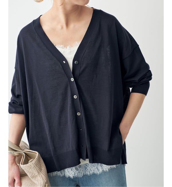 Spick and Span「《一部WEB限定 / 追加》ICE FINE Vネックカーディガン」|カーディガン|