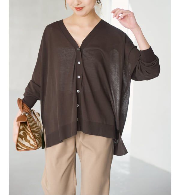 Spick and Span「《一部WEB限定 / 追加》ICE FINE Vネックカーディガン」|カーディガン|