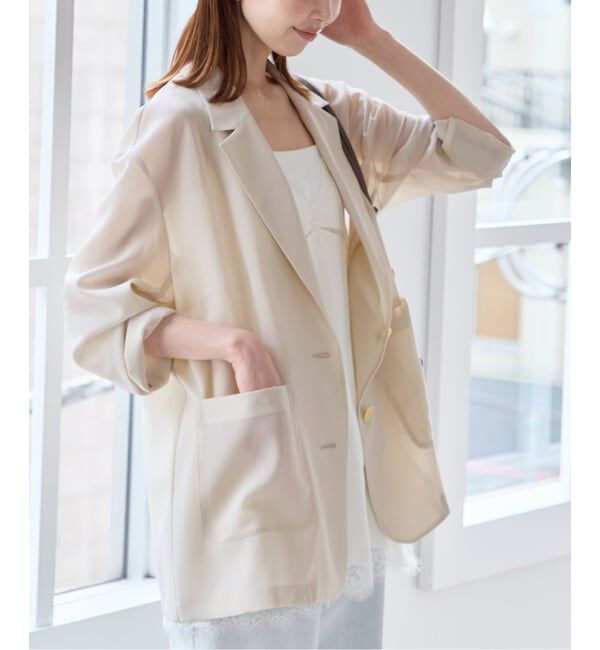 U by SPICK&SPAN「《追加2》シアーオーバージャケット」|テーラードジャケット|