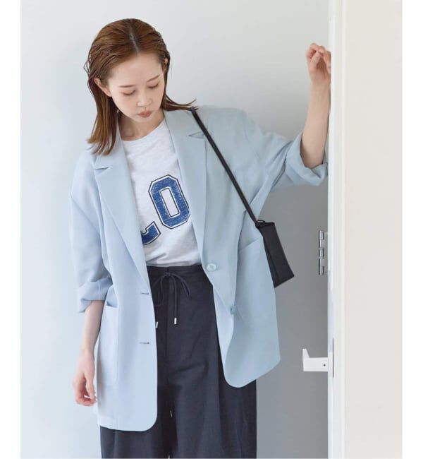 U by SPICK&SPAN「《追加2》シアーオーバージャケット」|テーラードジャケット|サックスブルー