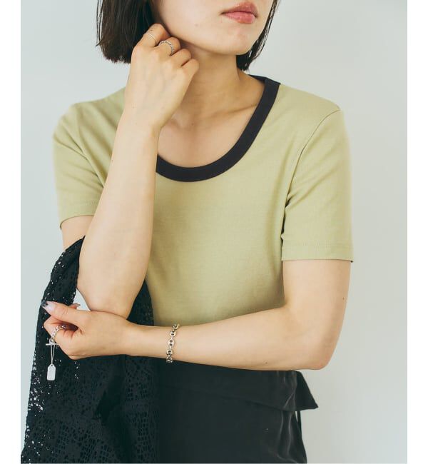 U by SPICK&SPAN「《接触冷感》フライスUネックハーフスリーブT」|Tシャツ・カットソー|