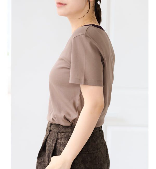 U by SPICK&SPAN「《接触冷感》フライスUネックハーフスリーブT」|Tシャツ・カットソー|