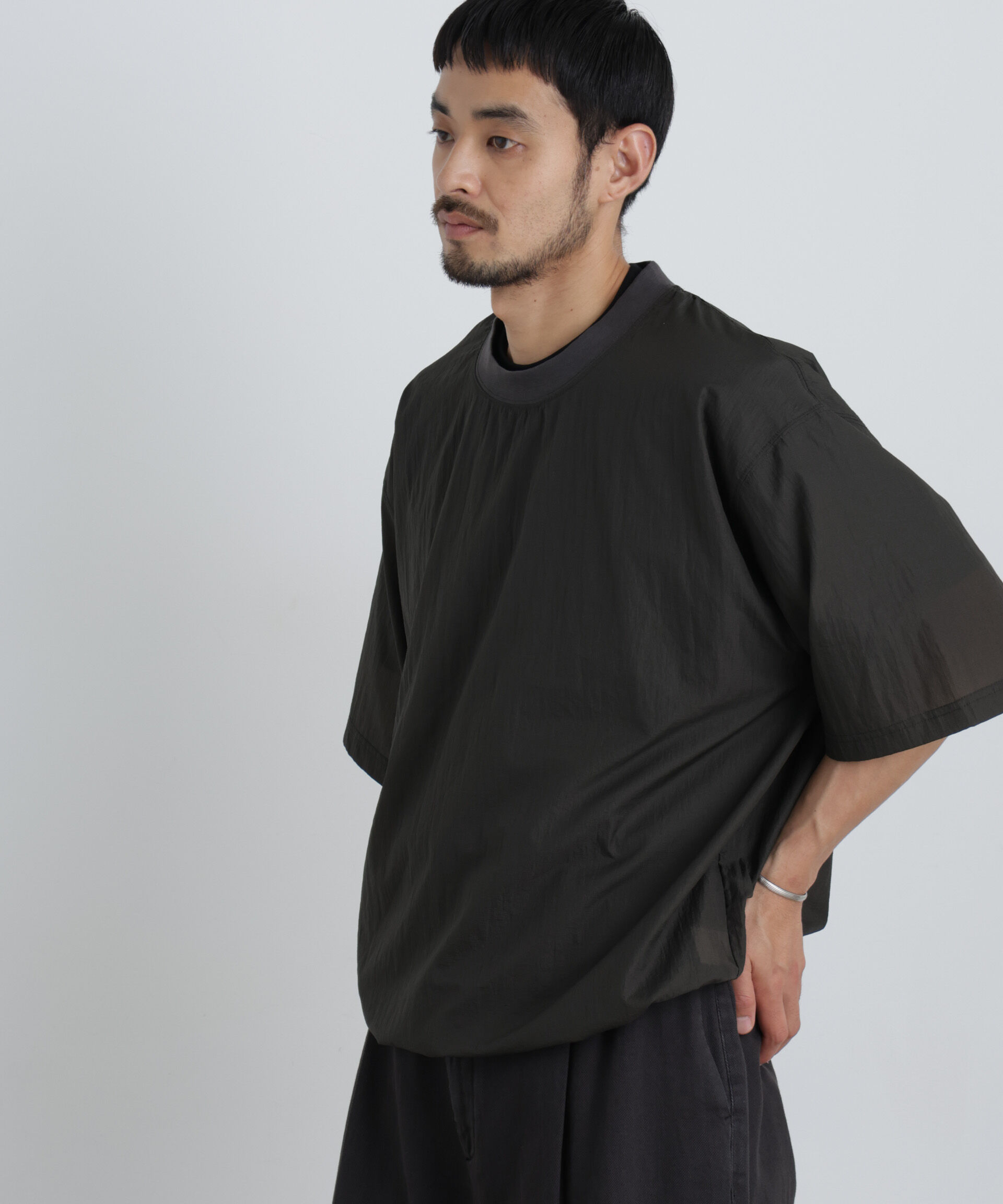 nano･universe「HRAFTeX(R)プルーオーバー 半袖」|Tシャツ・カットソー|カーキ