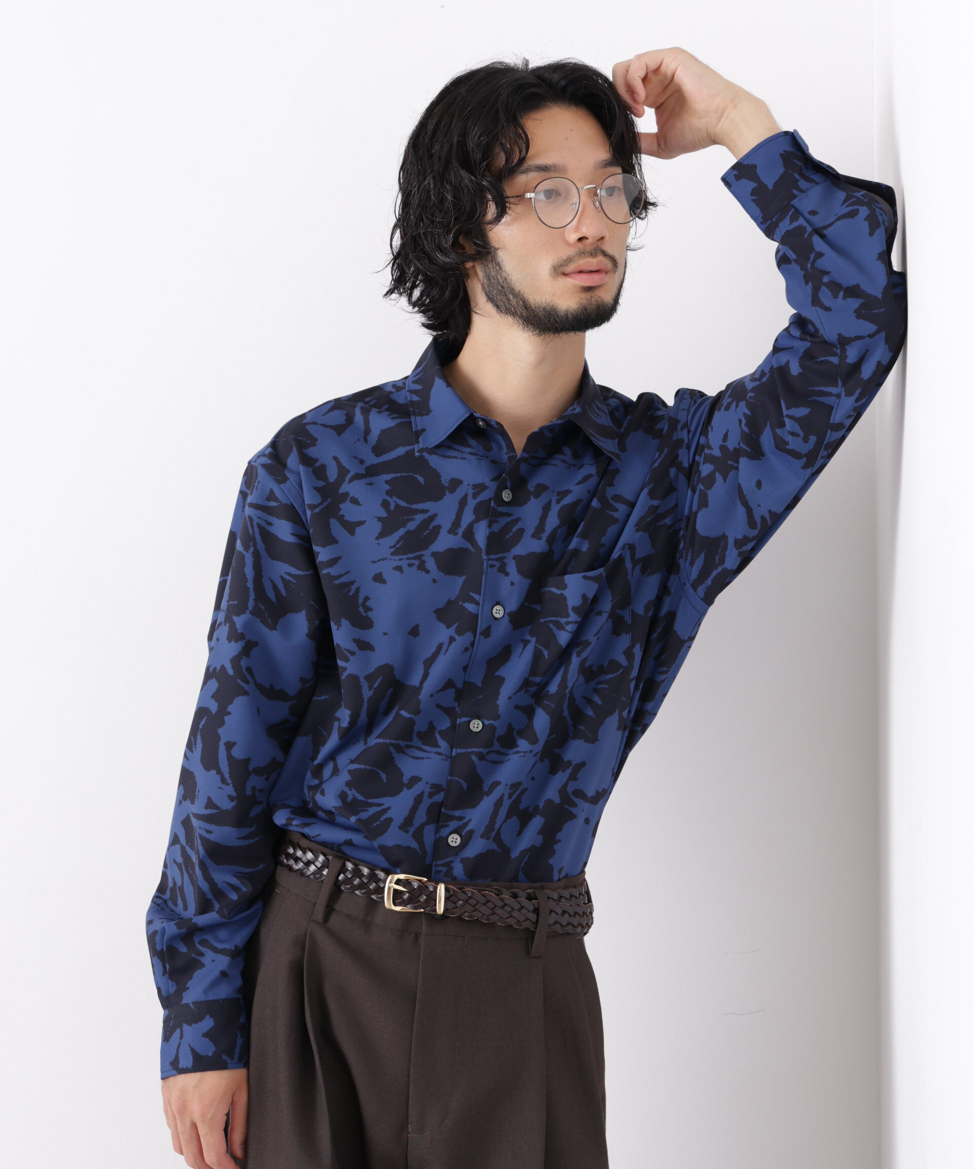 NANO universe「EDITORIAL PRINT レギュラーカラーシャツ」|シャツ・ブラウス|