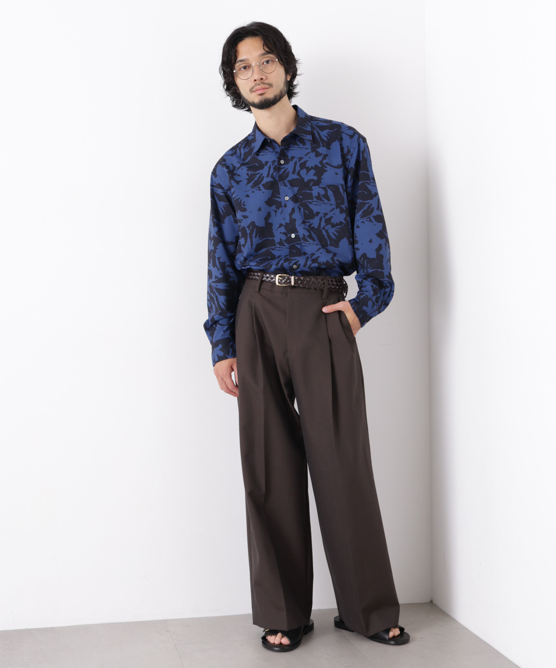NANO universe「EDITORIAL PRINT レギュラーカラーシャツ」|シャツ・ブラウス|